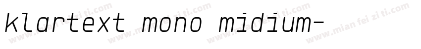 klartext mono midium字体转换